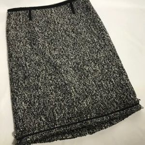 Talbots wool mix pencil skirt. Black & white tweed